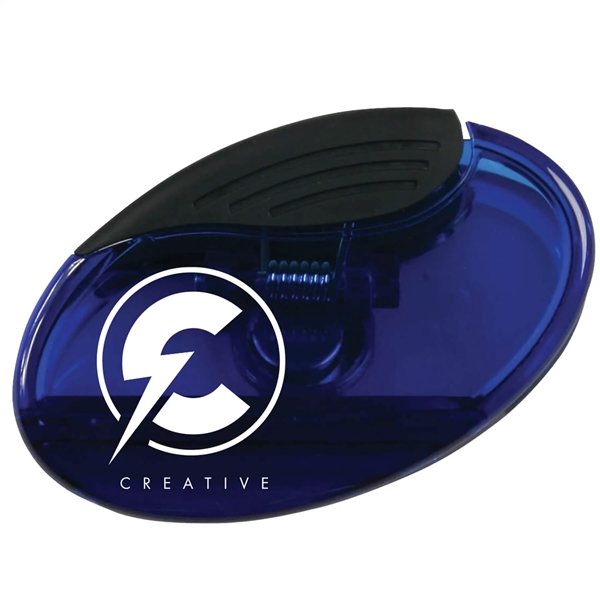 Oval shaped plastic clip with rubber grip, magnetic backing and Customization.... from ASI 54040 Fey Promo / Mi Line by Fey