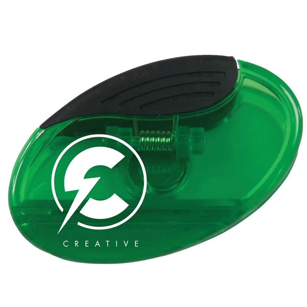 Oval shaped plastic clip with rubber grip, magnetic backing and Customization.... from ASI 54040 Fey Promo / Mi Line by Fey