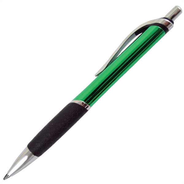 Push action pen designed with a UV coated metallic colored barrel,... from ASI 57956 Graphco line