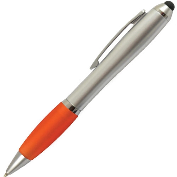 Twist action PDA stylus pen with silver barrel and colored grip.... from ASI 57956 Graphco line