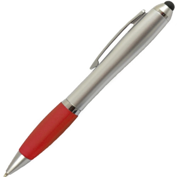 Twist action PDA stylus pen with silver barrel and colored grip.... from ASI 57956 Graphco line