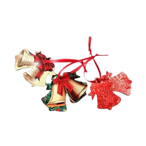 Two-bell MDF christmas ornament, plus full color imprint on both sides... from ASI 37218 Athena Promo (tm)