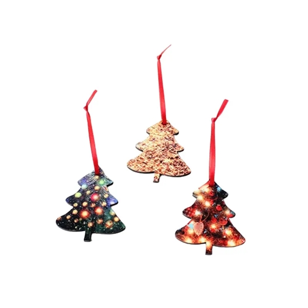 Tree-shaped sublimation MDF Christmas ornament plus free full color printing on... from ASI 37218 Athena Promo (tm)