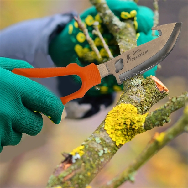 Utility scissors that has multiple uses with an orange plastic handle... from ASI 54040 Fey Promo