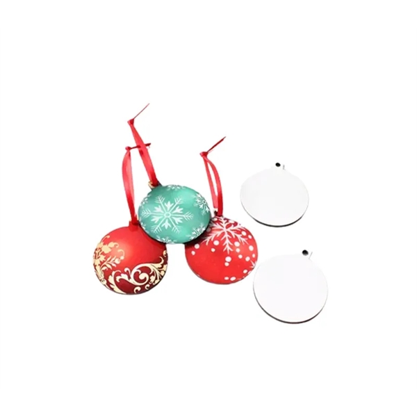 Small round sublimation MDF Christmas ornament plus free full color printing... from ASI 37218 Athena Promo (tm)