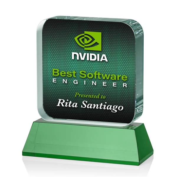 Flamborough VividPrint™ Award on Base - Green... from ASI 84592 St Regis Group / St Regis