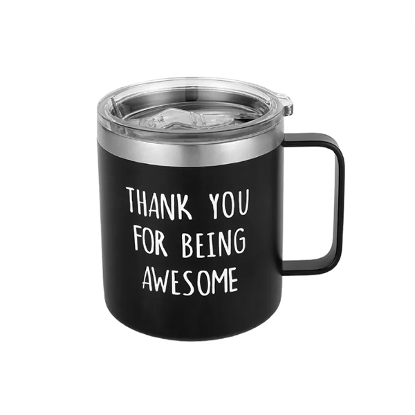 Stainless steel camping mug, 12 oz. plus 1 color silkscreen imprint... from ASI 37218 Athena Promo (tm)