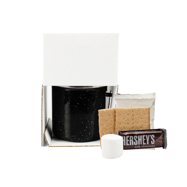 16 oz speckled camping mug with hot chocolate mix and a... from ASI 71685 Midnite Snax® / Promo Revolution