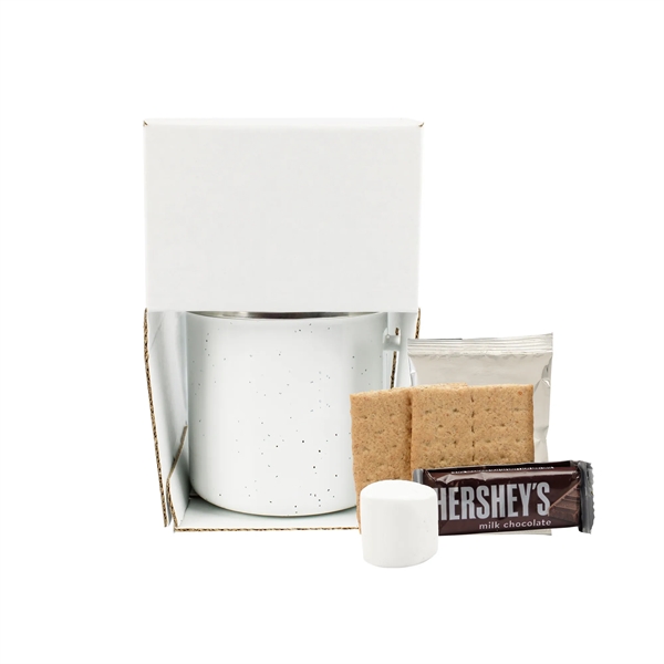 16 oz speckled camping mug with hot chocolate mix and a... from ASI 71685 Midnite Snax® / Promo Revolution