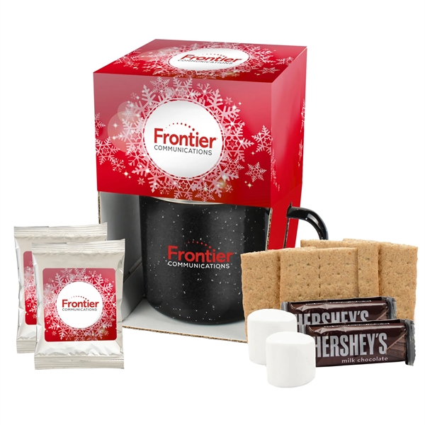 16 oz speckled camping mug with hot chocolate mix and a... from ASI 71685 Midnite Snax® / Promo Revolution