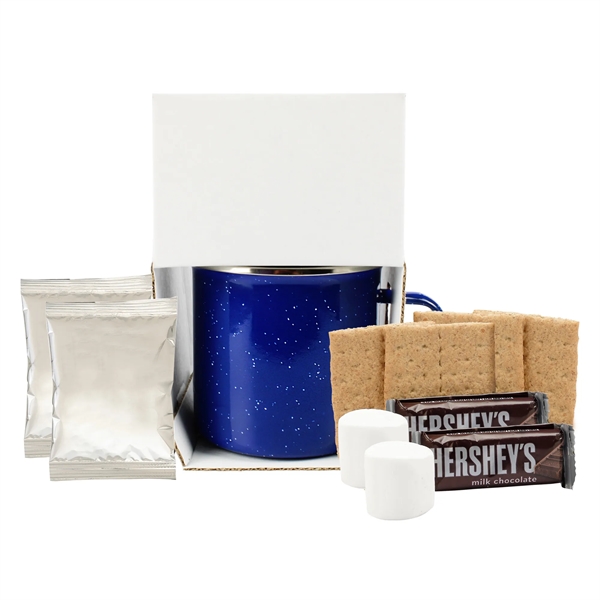 16 oz speckled camping mug with hot chocolate mix and a... from ASI 71685 Midnite Snax® / Promo Revolution
