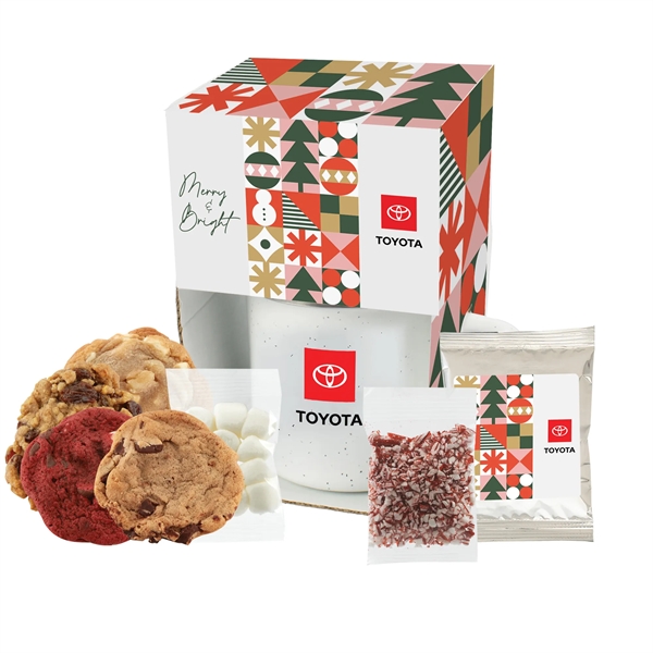 16 oz speckled camping mug with gourmet cookies, hot chocolate mix,... from ASI 71685 Midnite Snax® / Promo Revolution