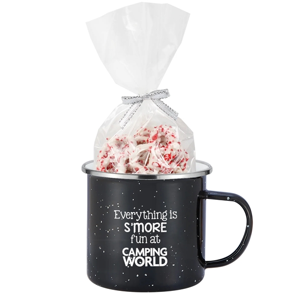 This set includes a mug stuffer filled with White Chocolate Pretzels... from ASI 71685 Midnite Snax® / Promo Revolution