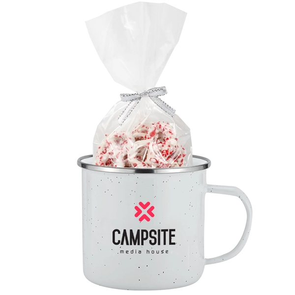 This set includes a mug stuffer filled with White Chocolate Pretzels... from ASI 71685 Midnite Snax® / Promo Revolution