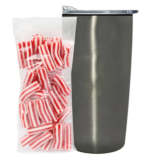 Straight Tumbler w/ Plastic Liner - 20 oz., Strawberry Twists... from ASI 71685 Midnite Snax® / Promo Revolution
