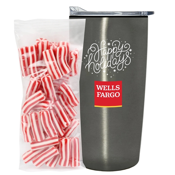 Straight Tumbler w/ Plastic Liner - 20 oz., Strawberry Twists... from ASI 71685 Midnite Snax® / Promo Revolution
