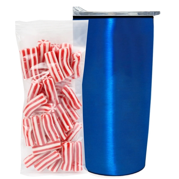 Straight Tumbler w/ Plastic Liner - 20 oz., Strawberry Twists... from ASI 71685 Midnite Snax® / Promo Revolution