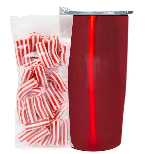 Straight Tumbler w/ Plastic Liner - 20 oz., Strawberry Twists... from ASI 71685 Midnite Snax® / Promo Revolution