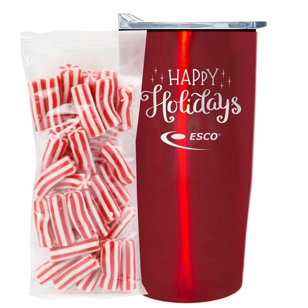 Straight Tumbler w/ Plastic Liner - 20 oz., Strawberry Twists... from ASI 71685 Midnite Snax® / Promo Revolution