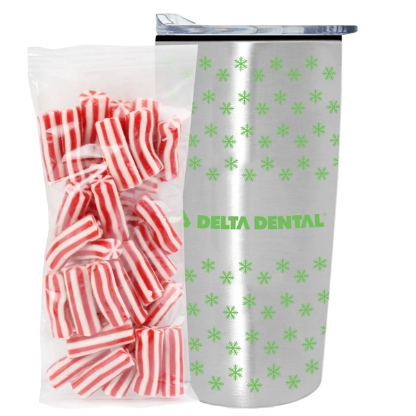 Straight Tumbler w/ Plastic Liner - 20 oz., Strawberry Twists... from ASI 71685 Midnite Snax® / Promo Revolution