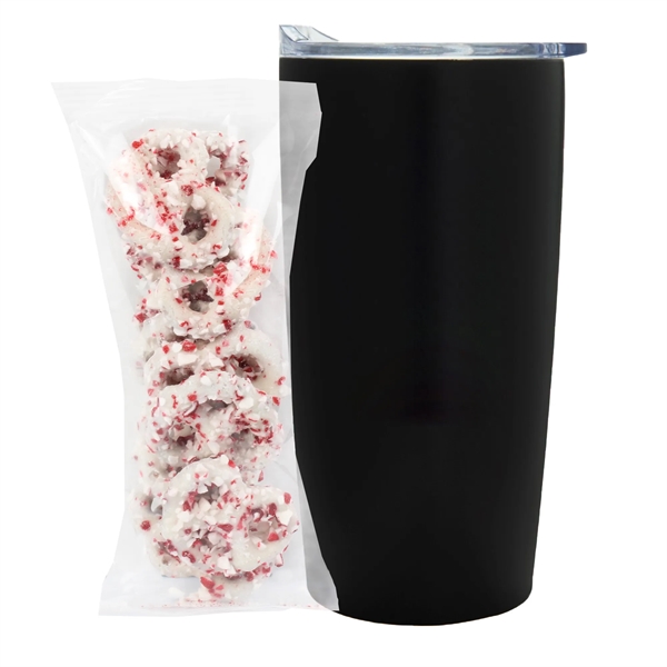 Straight Tumbler w/ Plastic Liner - 20 oz., White Chocolate Pretzels... from ASI 71685 Midnite Snax® / Promo Revolution