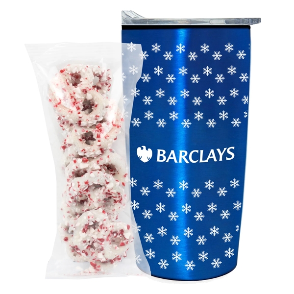 Straight Tumbler w/ Plastic Liner - 20 oz., White Chocolate Pretzels... from ASI 71685 Midnite Snax® / Promo Revolution
