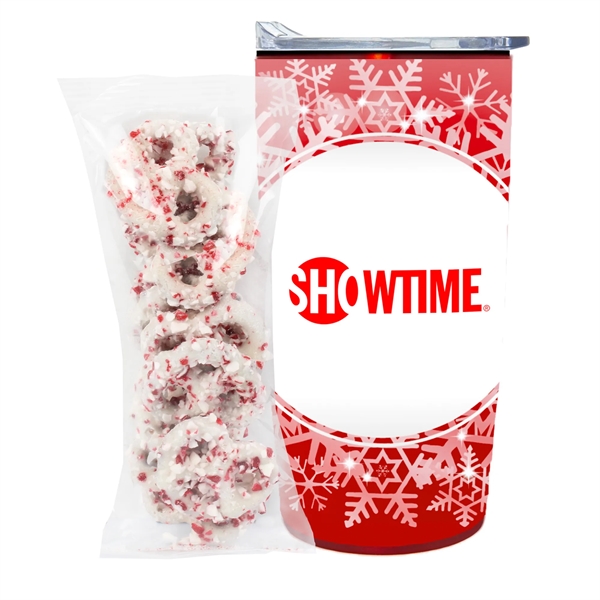 Straight Tumbler w/ Plastic Liner - 20 oz., White Chocolate Pretzels... from ASI 71685 Midnite Snax® / Promo Revolution