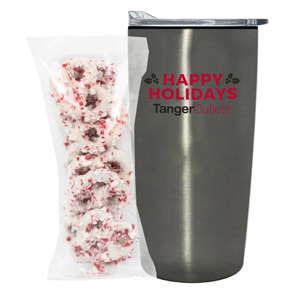 Straight Tumbler w/ Plastic Liner - 20 oz., White Chocolate Pretzels... from ASI 71685 Midnite Snax® / Promo Revolution