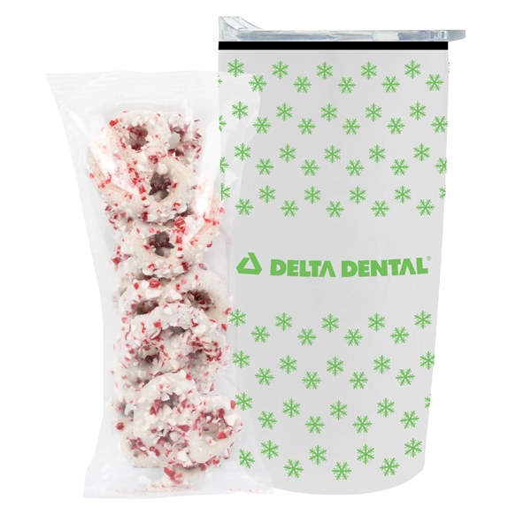Straight Tumbler w/ Plastic Liner - 20 oz., White Chocolate Pretzels... from ASI 71685 Midnite Snax® / Promo Revolution