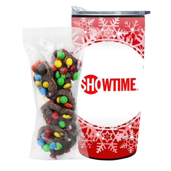Straight Tumbler w/ Plastic Liner - 20 oz., Milk Chocolate Pretzels... from ASI 71685 Midnite Snax® / Promo Revolution