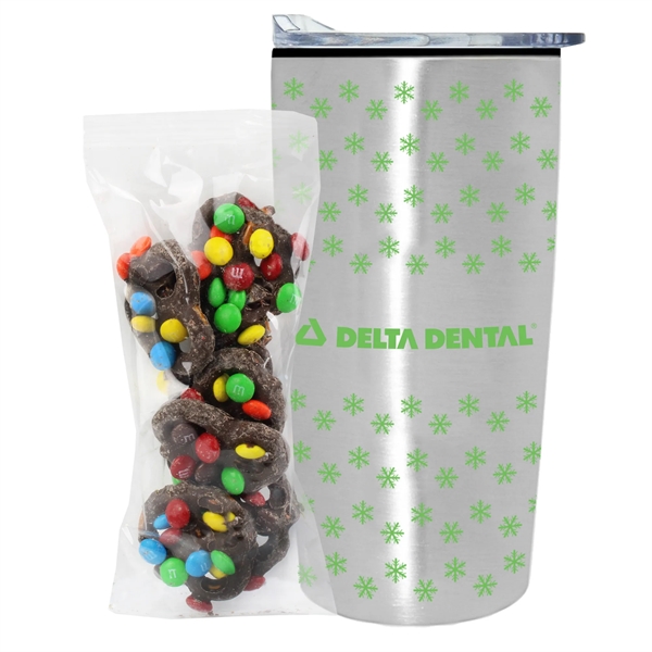 Straight Tumbler w/ Plastic Liner - 20 oz., Milk Chocolate Pretzels... from ASI 71685 Midnite Snax® / Promo Revolution