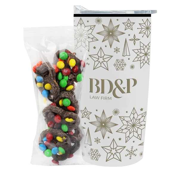 Straight Tumbler w/ Plastic Liner - 20 oz., Milk Chocolate Pretzels... from ASI 71685 Midnite Snax® / Promo Revolution