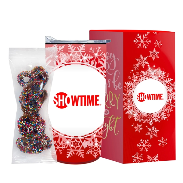 Straight Tumbler w/ Plastic Liner - 20 oz., Milk Chocolate Pretzels... from ASI 71685 Midnite Snax® / Promo Revolution