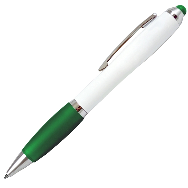 White PDA stylus pen with matching colored grip and nibs with... from ASI 57956 Graphco line