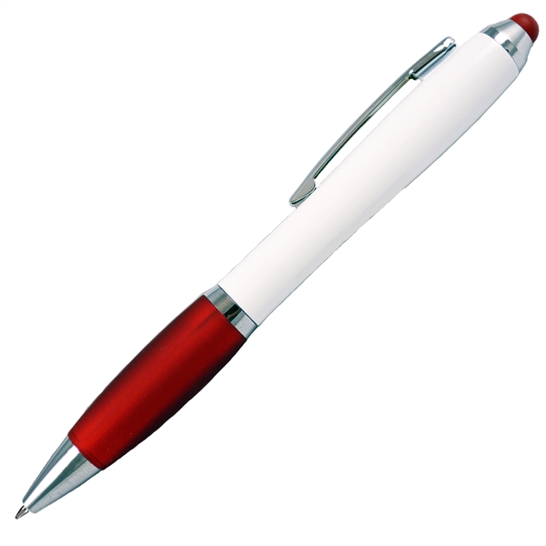 White PDA stylus pen with matching colored grip and nibs with... from ASI 57956 Graphco line