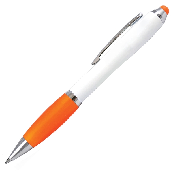 White PDA stylus pen with matching colored grip and nibs with... from ASI 57956 Graphco line