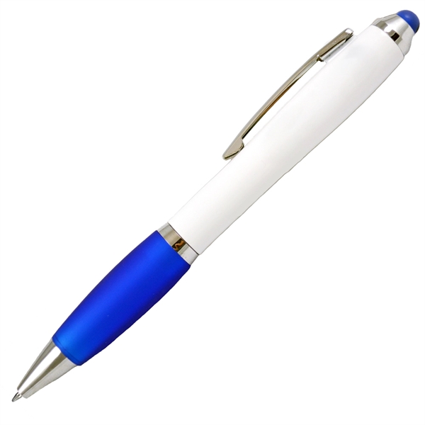 White PDA stylus pen with matching colored grip and nibs with... from ASI 57956 Graphco line