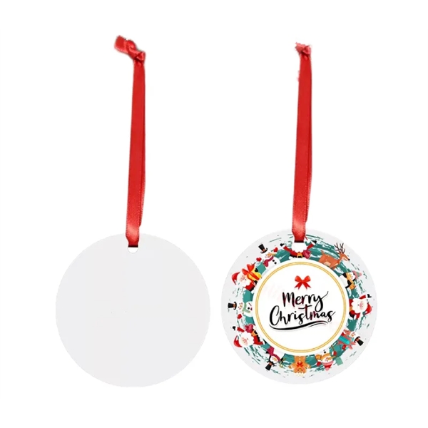 Round Aluminum Double Sided Christmas Ornament plus full color imprint on both... from ASI 37218 Athena Promo (tm)