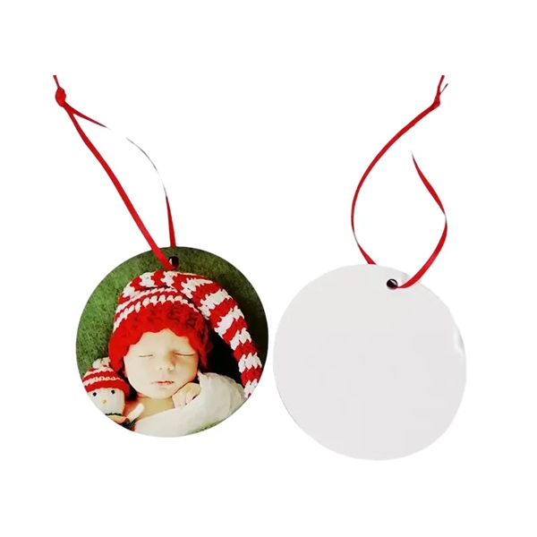 Round MDF Christmas Ornament plus full color imprint on both sides... from ASI 37218 Athena Promo (tm)
