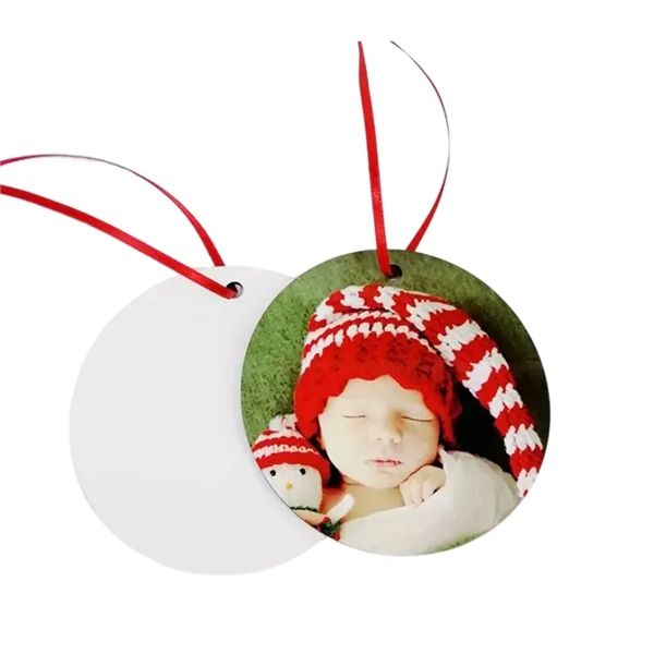 Round MDF Christmas Ornament plus full color imprint on both sides... from ASI 37218 Athena Promo (tm)