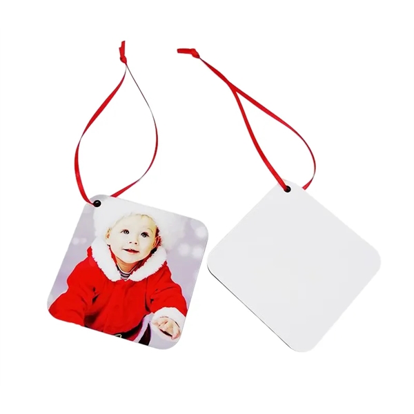 Square MDF Christmas Ornament plus full color imprint on both sides... from ASI 37218 Athena Promo (tm)