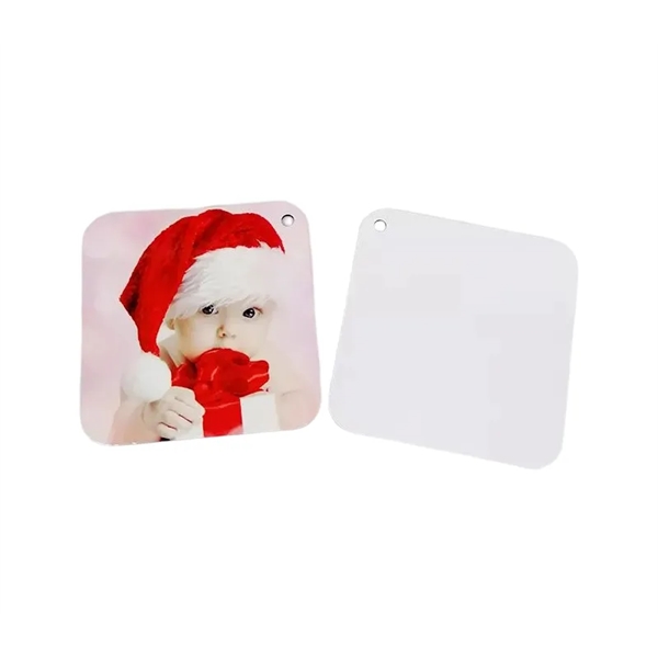 Square MDF Christmas Ornament plus full color imprint on both sides... from ASI 37218 Athena Promo (tm)