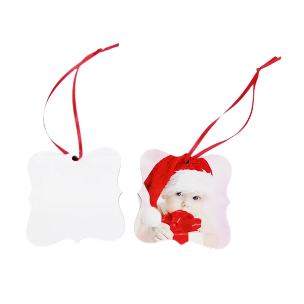 Square Frame MDF Christmas Ornament plus full color imprint on both... from ASI 37218 Athena Promo (tm)