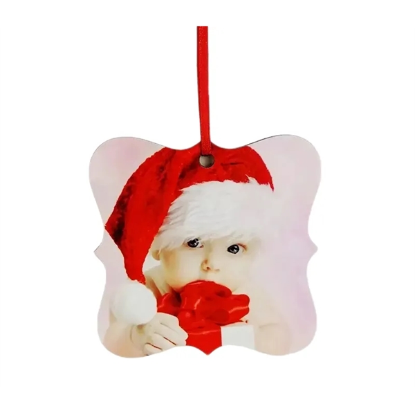 Square Frame MDF Christmas Ornament plus full color imprint on both... from ASI 37218 Athena Promo (tm)