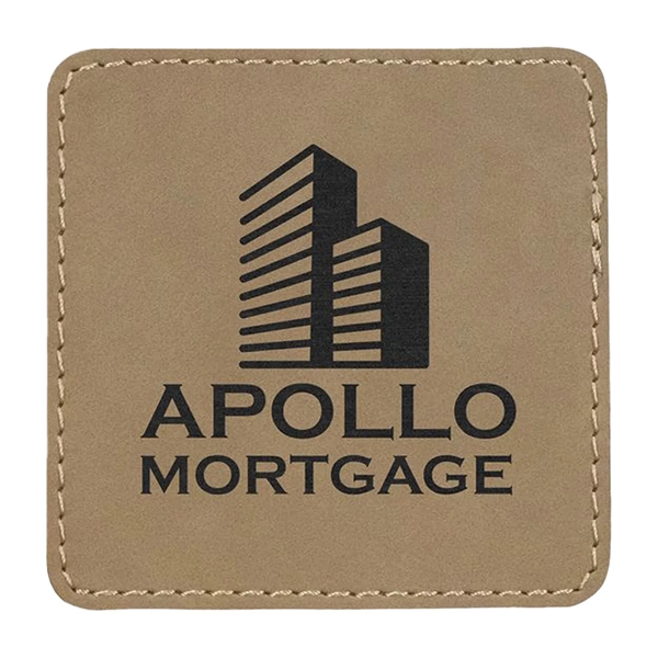 3" x 3" x 1/16" rectangular PU leatherette garment patch.... from ASI 74601 Calico