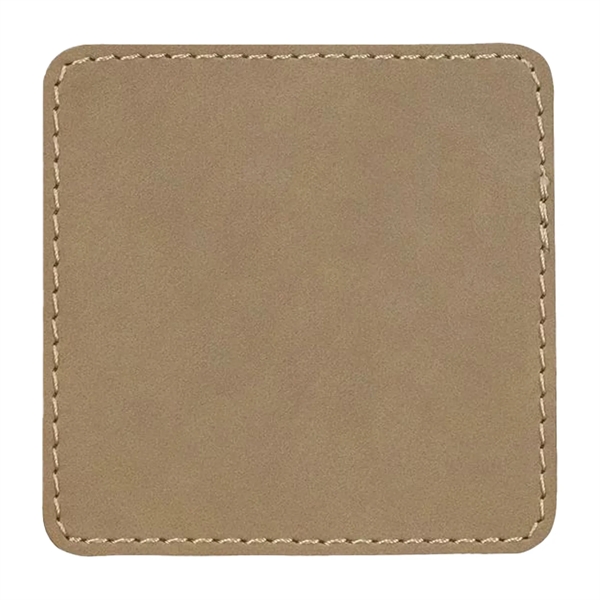 3" x 3" x 1/16" rectangular PU leatherette garment patch.... from ASI 74601 Calico