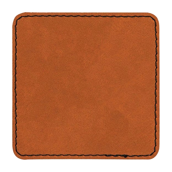 3" x 3" x 1/16" rectangular PU leatherette garment patch.... from ASI 74601 Calico
