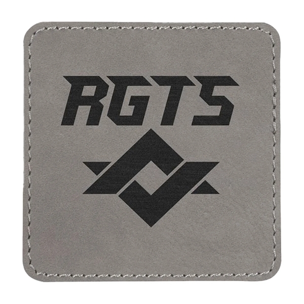 3" x 3" x 1/16" rectangular PU leatherette garment patch.... from ASI 74601 Calico