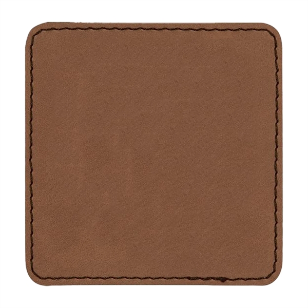 3" x 3" x 1/16" rectangular PU leatherette garment patch.... from ASI 74601 Calico