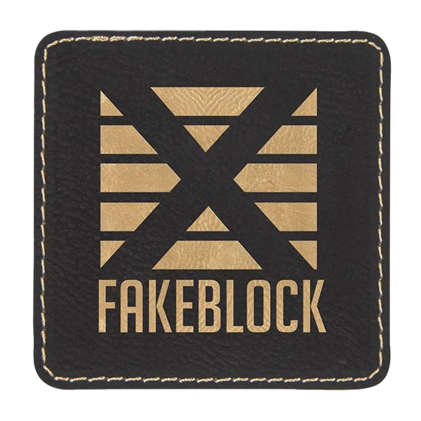 3" x 3" x 1/16" rectangular PU leatherette garment patch.... from ASI 74601 Calico